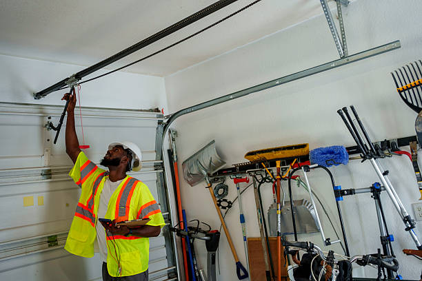 Professional Garage Door Panel Replacement technician working in Hallowell, ME